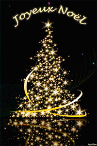 Gif animé joyeux Noël sapin